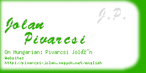 jolan pivarcsi business card